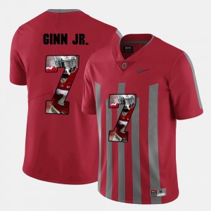 Red Men's Ted Ginn Jr. College Jersey OSU Buckeyes #7 Pictorial Fashion