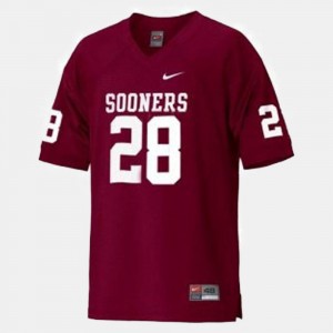 Adrian Peterson College Jersey #28 Sooner Football Red Youth(Kids)