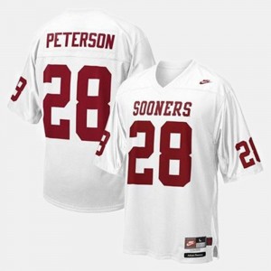 White Adrian Peterson College Jersey Youth(Kids) OU Sooners #28 Football