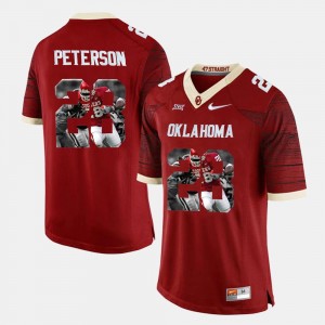 Crimson Adrian Peterson College Jersey Mens Player Pictorial #28 University Of Oklahoma
