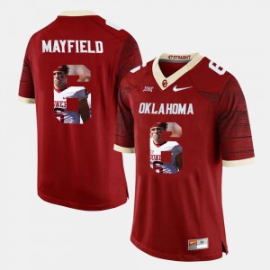 Player Pictorial #6 Oklahoma Baker Mayfield College Jersey For Men Crimson