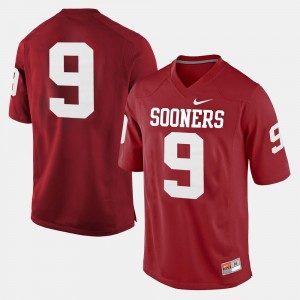College Jersey For Men #9 Crimson Football OU Sooners
