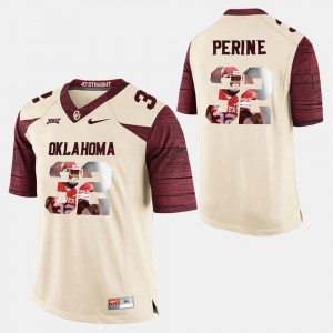 Samaje Perine College Jersey OU Mens Player Pictorial White #32