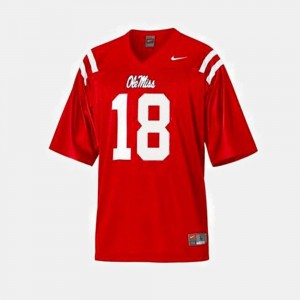 Red Archie Manning College Jersey Football For Kids #18 Rebels