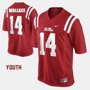 Bo Wallace College Jersey Youth #14 Ole Miss Rebels Red Football