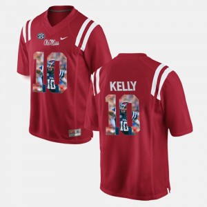 Player Pictorial Ole Miss Red #10 For Men's Chad Kelly College Jersey