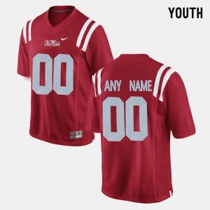 College Customized Jersey #00 Kids Ole Miss Rebels Red Limited Football