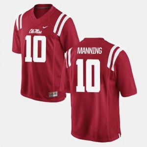 Ole Miss Rebels Football #10 For Men Red Eli Manning College Jersey