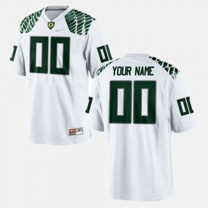 Football #00 Oregon Duck College Customized Jersey Mens White