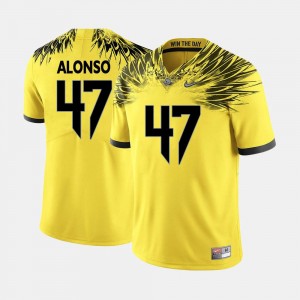 Kiko Alonso College Jersey Oregon Duck Football #47 For Men's Yellow