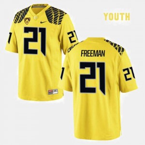 Royce Freeman College Jersey Youth(Kids) Oregon Duck Football #21 Yellow