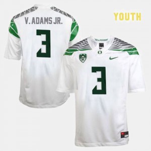 #3 Oregon Ducks Vernon Adams College Jersey Football White Youth(Kids)