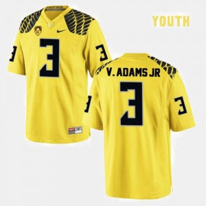 Vernon Adams College Jersey Youth(Kids) Football Ducks #3 Yellow