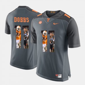 Mens Pictorial Fashion oshua Dobbs College Jersey #11 Grey Tennessee Volunteers