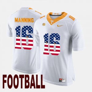 US Flag Fashion White For Men's VOL #16 Peyton Manning College Jersey