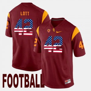 US Flag Fashion Maroon Ronnie Lott College Jersey For Men's USC #42