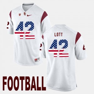 Ronnie Lott College Jersey #42 Men Trojans US Flag Fashion White