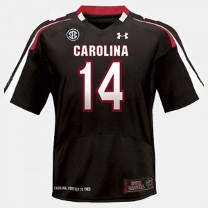 #14 Connor Shaw College Jersey Black Football South Carolina For Men