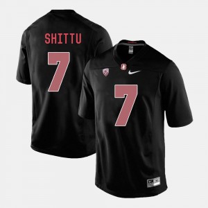 Football Black Men's Stanford University #7 Aziz Shittu College Jersey