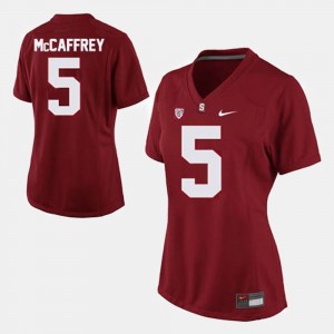 Stanford #5 Football Christian McCaffrey College Jersey Cardinal Women