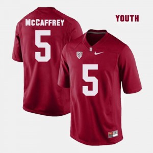 Football Christian McCaffrey College Jersey Youth(Kids) Red Stanford #5