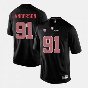 Mens Black Henry Anderson College Jersey Football #91 Cardinal