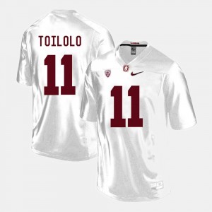 #11 Men's Football Stanford University White Levine Toilolo College Jersey