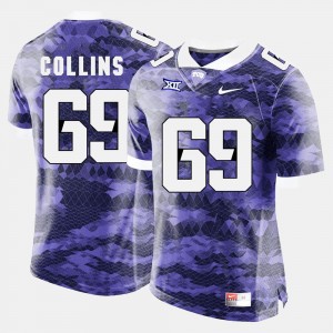 Football #69 Aviante Collins College Jersey Men's Purple Texas Christian University