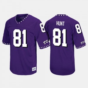 #81 For Men's Cole Hunt College Jersey Texas Christian Purple Throwback