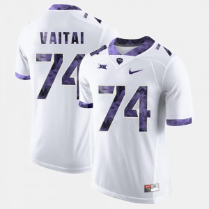 #74 Men White Halapoulivaati Vaitai College Jersey Football TCU Horned Frogs