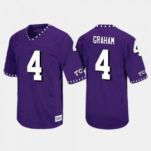 For Men's TCU Horned Frogs Purple Isaiah Graham College Jersey #4 Throwback