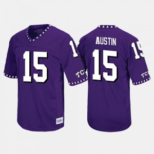 Throwback Texas Christian Purple #15 For Men Jaelan Austin College Jersey