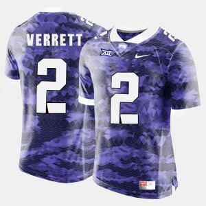 Jason Verrett College Jersey Football For Men's Purple #2 Horned Frogs
