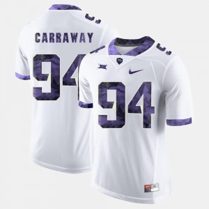 Josh Carraway College Jersey Football For Men White #94 TCU Horned Frogs