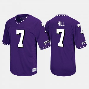 Throwback Purple For Men's Kenny Hill College Jersey #7 Texas Christian University