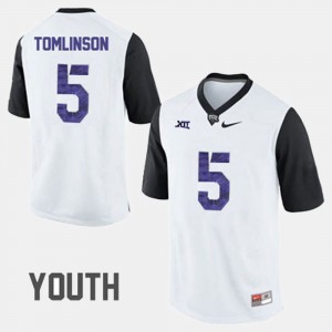 LaDainian Tomlinson College Jersey #5 Youth TCU University Football White