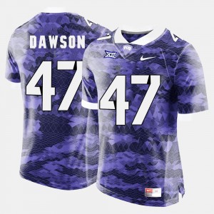 Purple #47 Football Mens P.J. Dawson College Jersey TCU