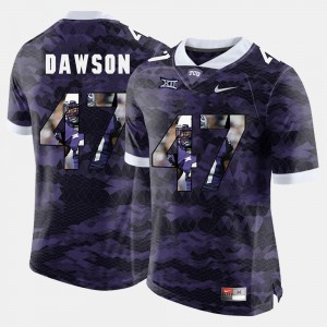 For Men's #47 Purple TCU Horned Frogs High-School Pride Pictorial Limited P.J. Dawson College Jersey