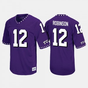 Throwback Purple Horned Frogs #12 Shawn Robinson College Jersey For Men