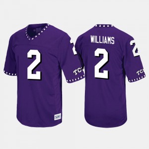 For Men Purple #2 Taj Williams College Jersey Throwback TCU