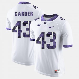 #43 White Horned Frogs For Men Football Tank Carder College Jersey