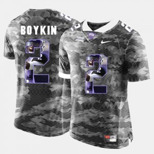 #2 High-School Pride Pictorial Limited Trevone Boykin College Jersey Grey For Men's Horned Frogs