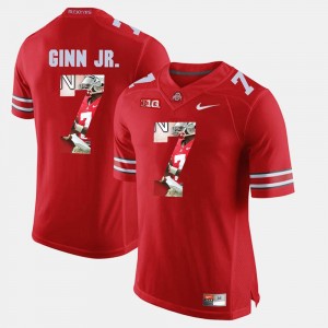 Ohio State Buckeyes Pictorial Fashion Scarlet Ted Ginn Jr. College Jersey For Men's #7