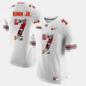 Ted Ginn Jr. College Jersey Pictorial Fashion For Men's #7 Ohio State Buckeye White