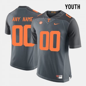 #00 Youth Limited Football University Of Tennessee Grey College Custom Jersey