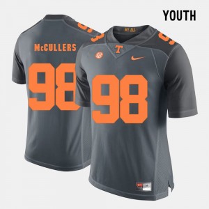 For Kids #98 Grey VOL Football Daniel McCullers College Jersey