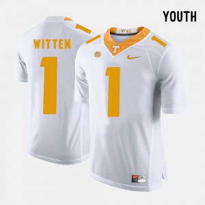 Football #1 Jason Witten College Jersey White Tennessee Vols Youth(Kids)