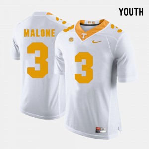 Youth #3 White Josh Malone College Jersey Football VOL