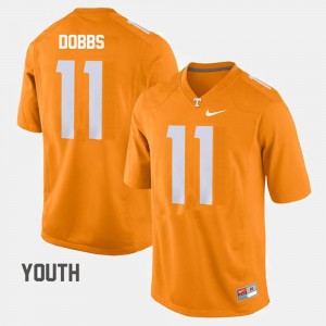 Tennessee Volunteers For Kids Orange Joshua Dobbs College Jersey #11 Football