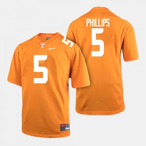 #5 Football For Men Kyle Phillips College Jersey Orange Tennessee
